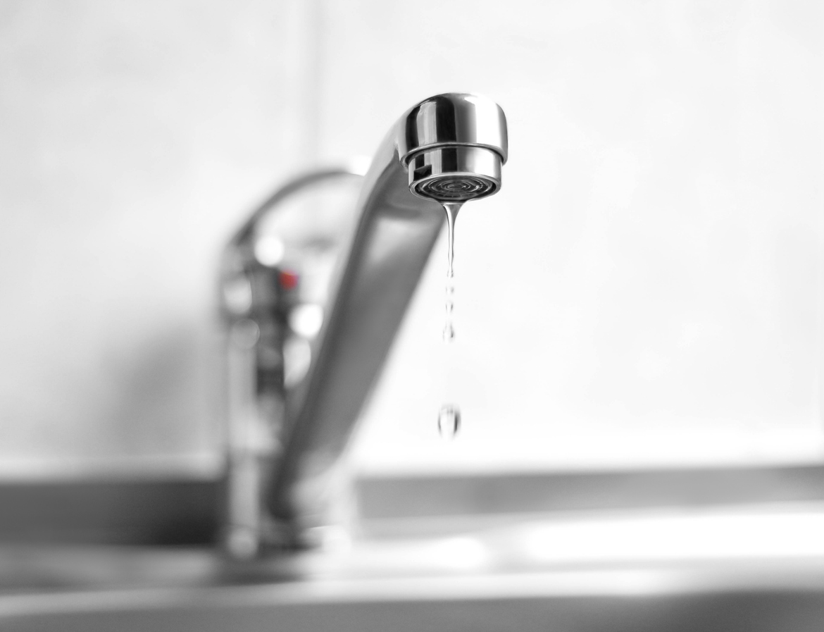 A dripping faucet